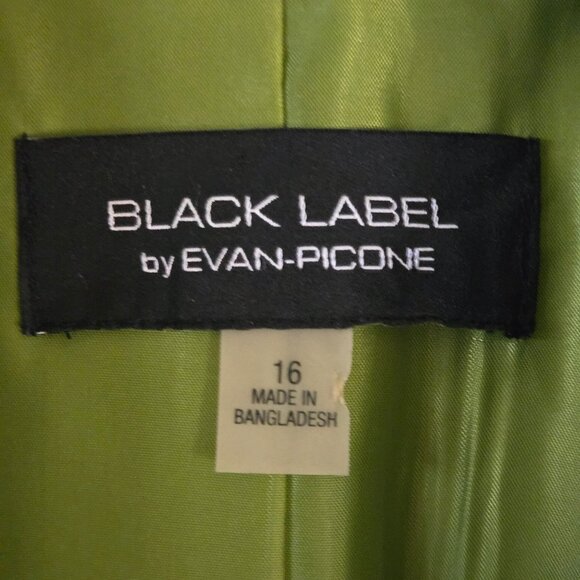 Evan Picone Black Label Spring Green Linen Blend One Gold Button Blazer Size 16 - Picture 5 of 6